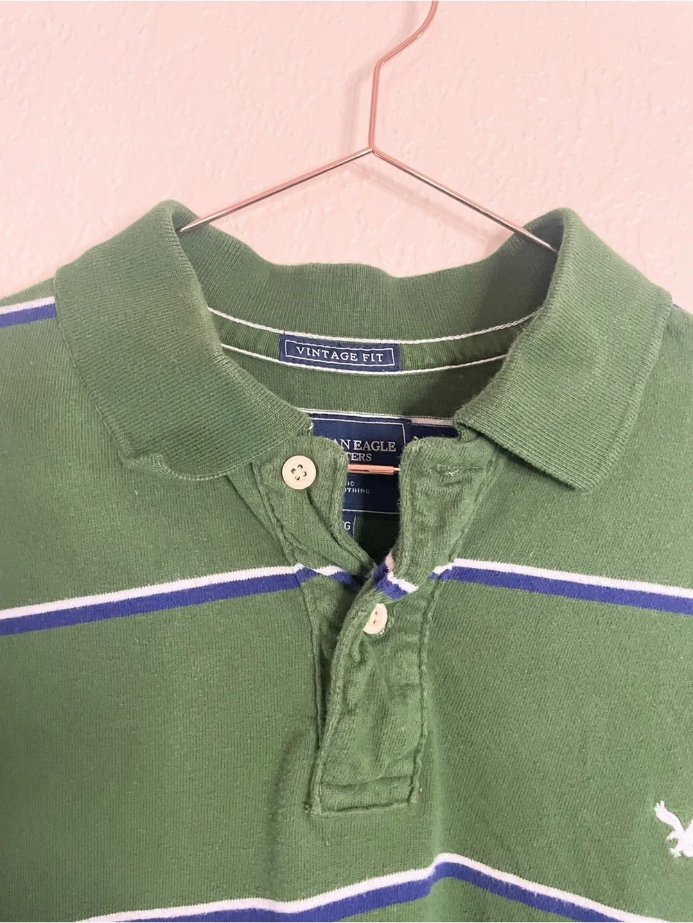 American Eagle Vintage Fit Green Rugby Polo XXL